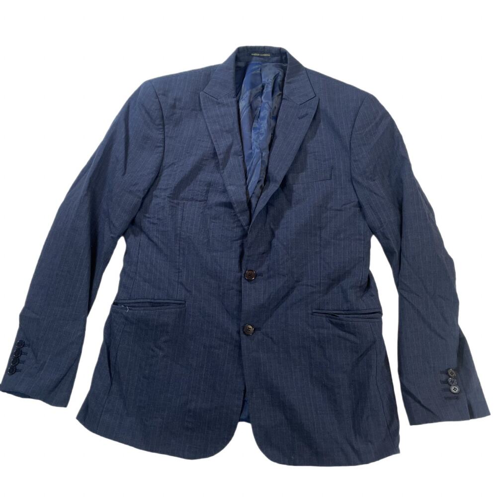 Charles Tyrwhitt Men's Slim Fit Pinstripe Blazer Pure Merino Wool Blue 42R